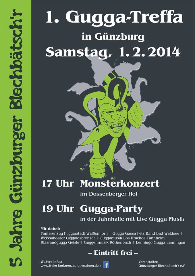 Günzburger Blechbätschr laden zum ersten Gugga-Treffen nach Günzburg, 5 Jahre Blechbätschr Günzburg, BSAktuell, Mario Obeser