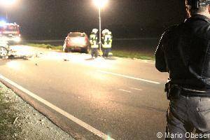 Tödlicher Verkehrsunfall im Kreis Neu-Ulm und vier Schwerverletzte, Bsaktuell, ST 2031 Verkehrsunfall, Senden an der Iller, Feuerwehr Senden