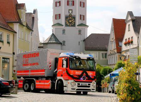 Wechselladerfahrzeug der Feuerwehr Günzburg.