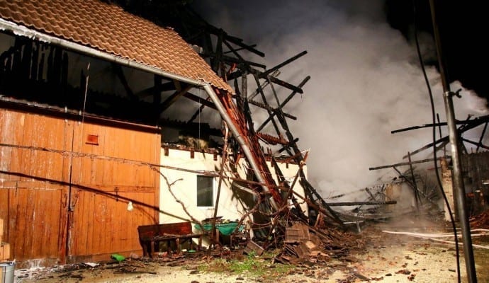 Brand Burtenbach landwirtschaftliches Anwesen