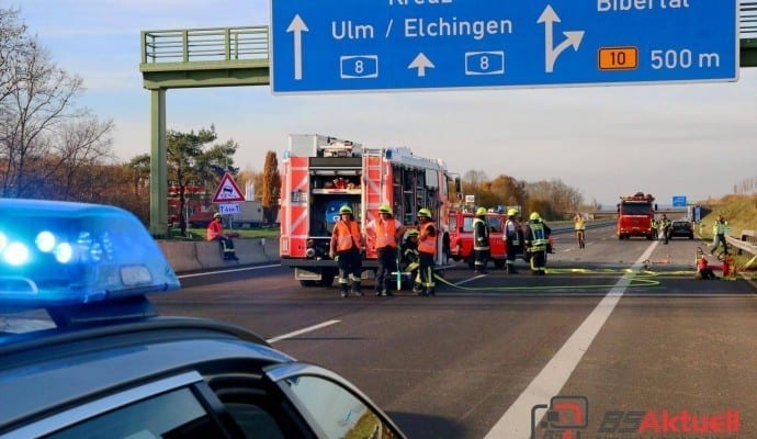 ToedlicherVerkehrsunfallaufderAutobahnbeiLeipheim.