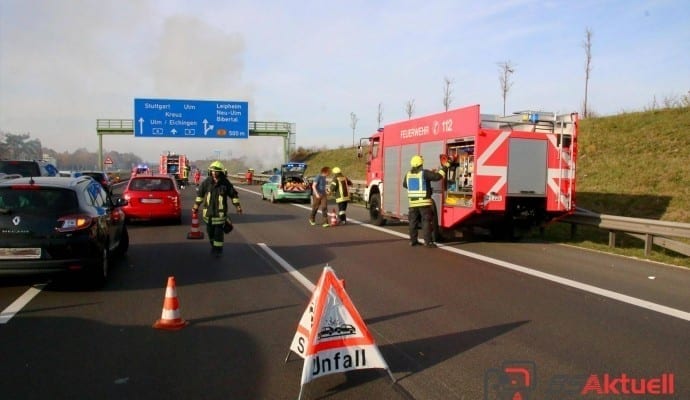 ToedlicherVerkehrsunfallaufderAutobahnbeiLeipheim.