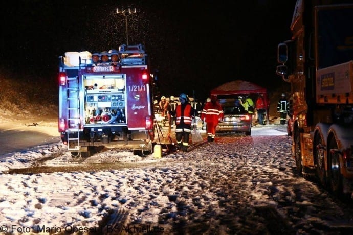 Verkehrsunfall nach starkem Schneefall in Syrgenstein Tödlich