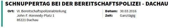 Schnuppertag bei der Bereitschaftspolizei - Dachau