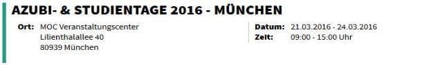 Azubi- & Studientage 2016 - München
