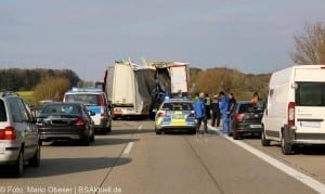 Verkehrsunfall A7 Herbrechtingen Autobbahn 7