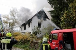 Brand in Gloettweng im Kreis Guenzburg