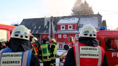 Brand eines Dachstuhles in Burtenbach im Kreis Günzburg