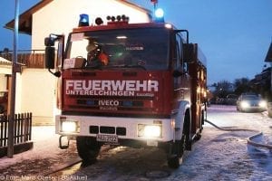Zimmerbrand in Unterelchingen in einem Gebäude