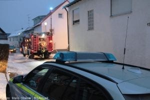 Zimmerbrand in Unterelchingen in einem Gebäude