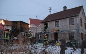 Zimmerbrand in Unterelchingen in einem Gebäude