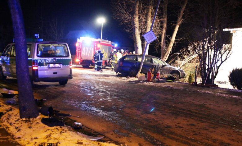 Schwerer Verkehrsunfall in Riedheim Kreis Günzburg