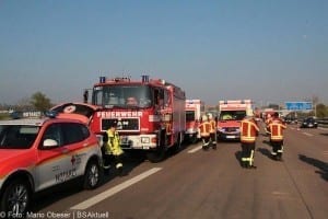 Unfall und Folgeunfall auf A8 bei Burgau am 08042017