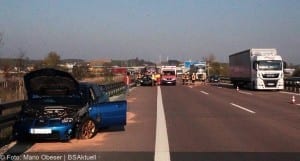 Unfall und Folgeunfall auf A8 bei Burgau am 08042017