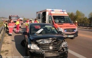 Unfall und Folgeunfall auf A8 bei Burgau am 08042017