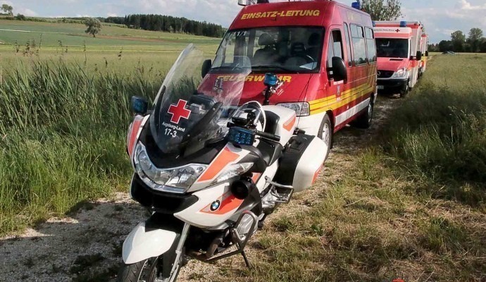 Vermisstensuche Großanhausen Motorradstaffel Augsburg-Land, Feuerwehr und Rettungsdiens