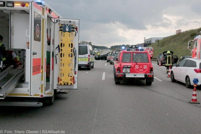 Unfall A8 bei Bubesheim am 27.07.2017