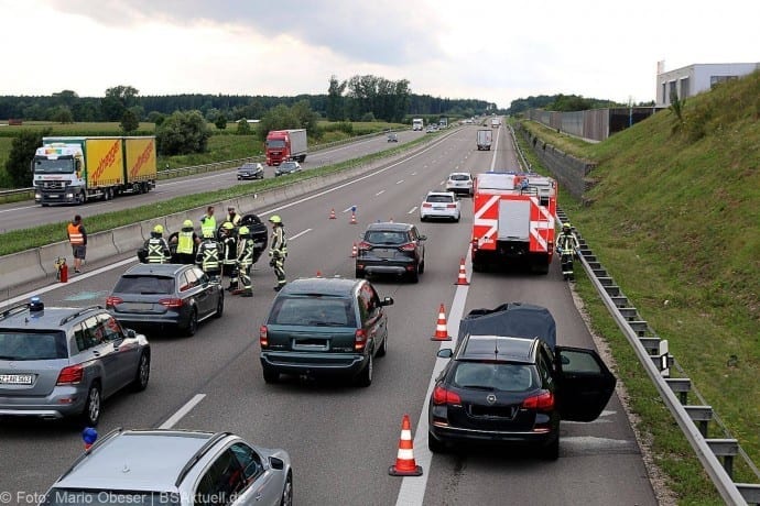 Unfall A8 bei Bubesheim am 27.07.2017
