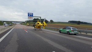 Motorradunfall A8 Kreis Günzburg 01