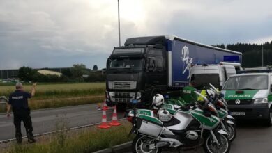 A96 Mindelheim - Abstandskontrolle LKW