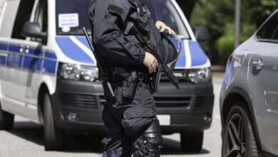 Polizeikontrolle Maschinengewehr