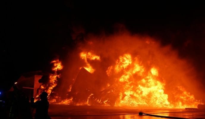 Millionenschaden Brand Lagerhalle Lauingen