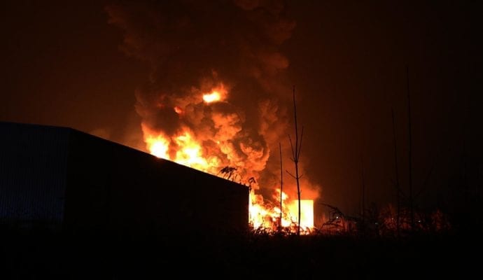 Millionenschaden Brand Lagerhalle Lauingen