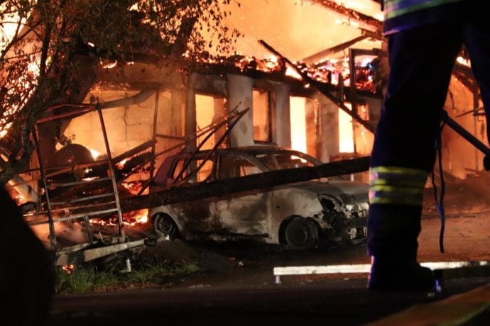 Brand landwirtschadfltliche Lagerhalle in Günzach
