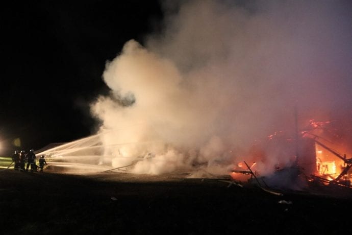 Brand landwirtschadfltliche Lagerhalle in Günzach