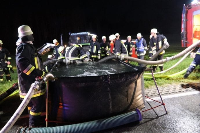 Brand landwirtschadfltliche Lagerhalle in Günzach
