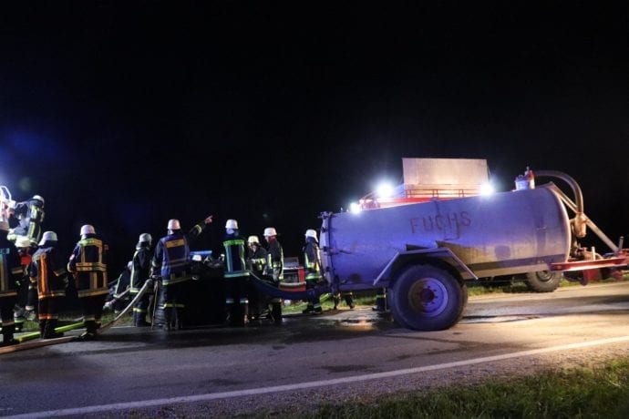 Brand landwirtschadfltliche Lagerhalle in Günzach