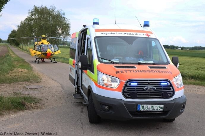 Unfall B16 Gundelfingen Traktor übersieht Pedelec-Fahrer 03062020 10