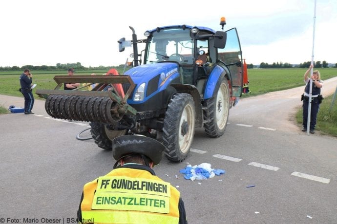 Unfall B16 Gundelfingen Traktor übersieht Pedelec-Fahrer 03062020 2