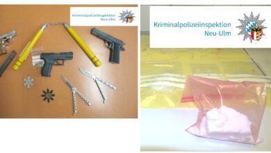 Sicherstellung Kokain Waffen Raum Guenzburg