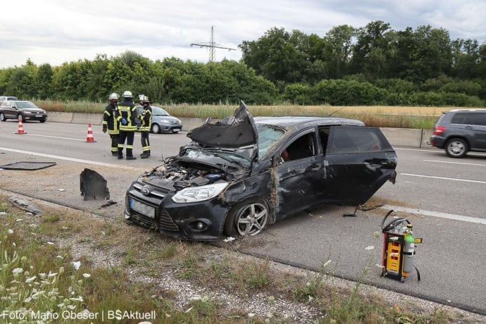 Unfall A8 Leipheim-Kreuz Ulm-Elchingen 26072020 2