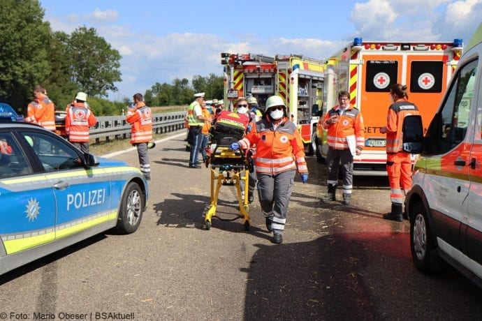 Unfall B28 Ueberleitung A7 Hittistetten 18072020 23