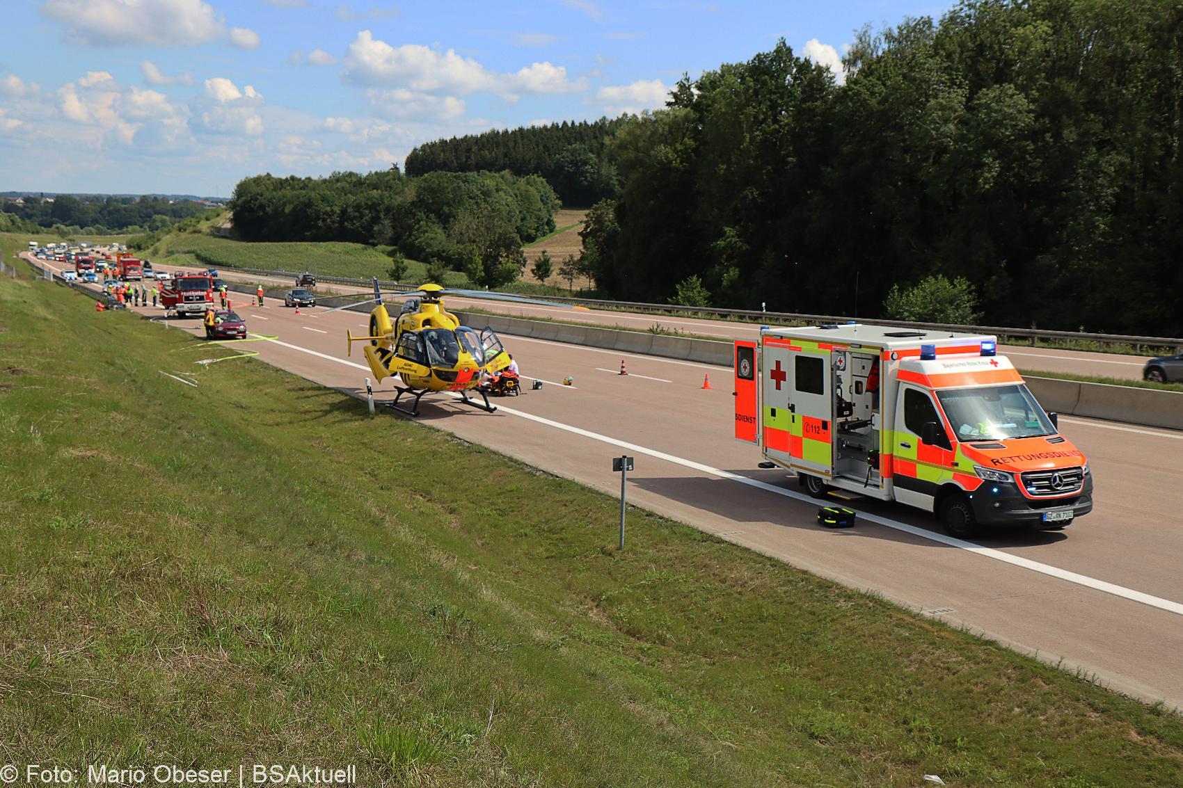 Unfall A8 Burgau – Guenzburg bei Grossanhausen 15082020 10