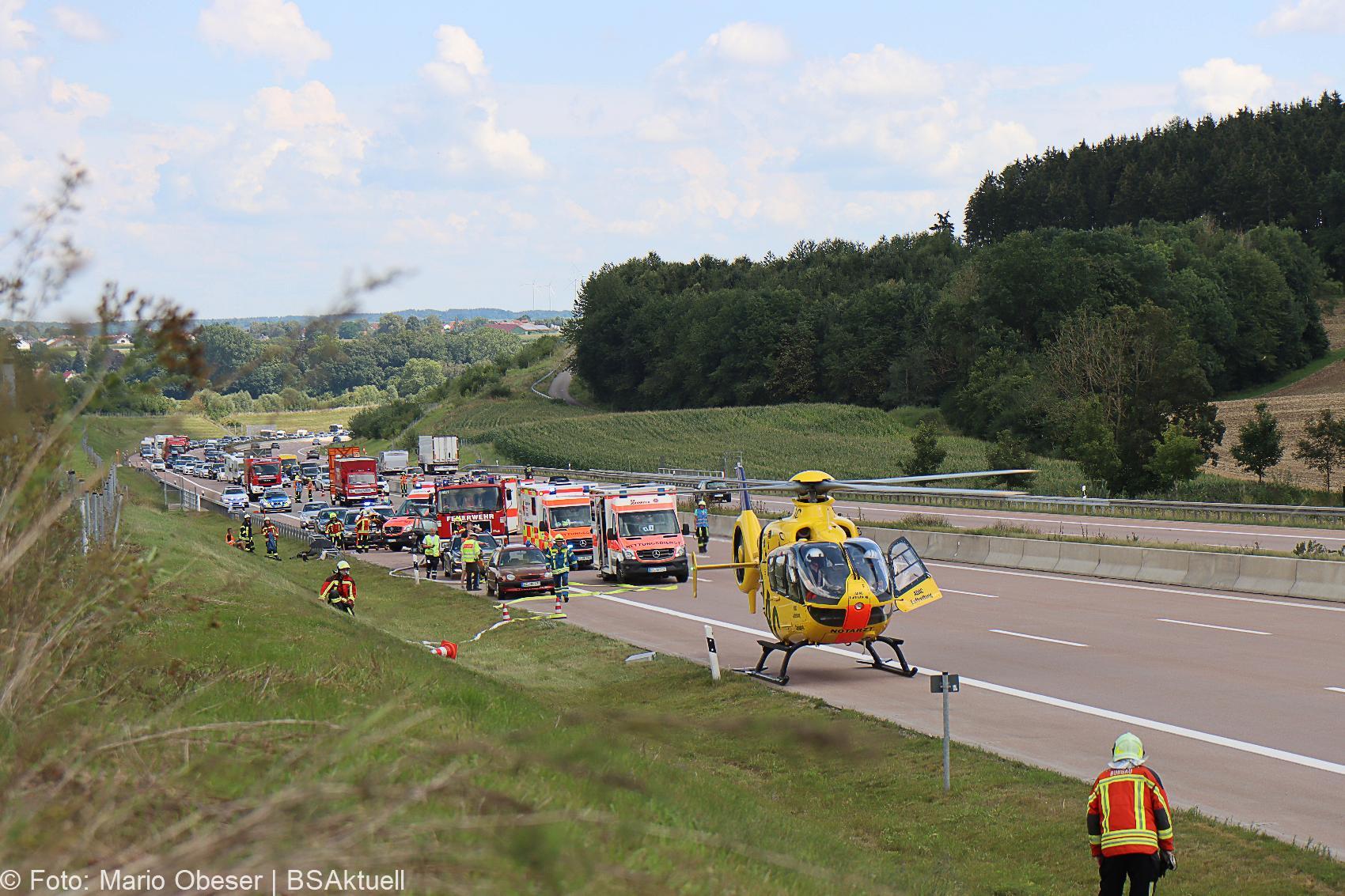Unfall A8 Burgau – Guenzburg bei Grossanhausen 15082020 21
