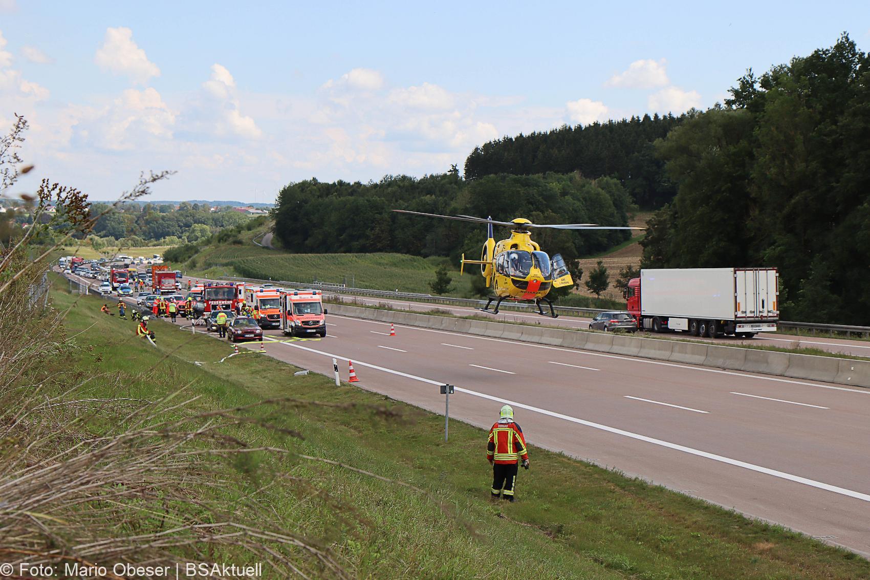 Unfall A8 Burgau – Guenzburg bei Grossanhausen 15082020 22