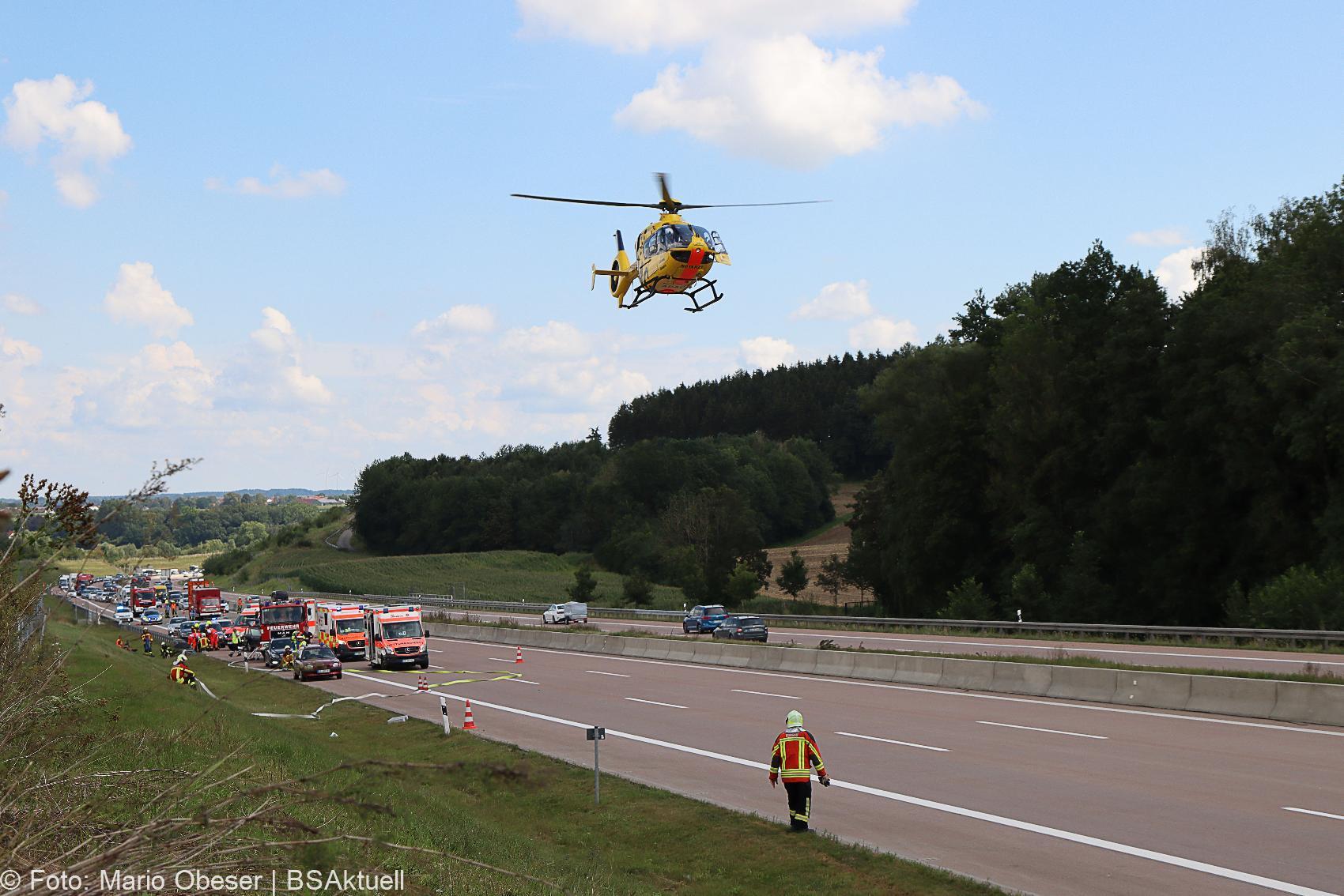 Unfall A8 Burgau – Guenzburg bei Grossanhausen 15082020 23