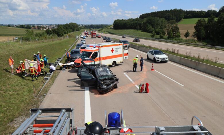Unfall A8 Burgau – Guenzburg bei Grossanhausen 15082020 25