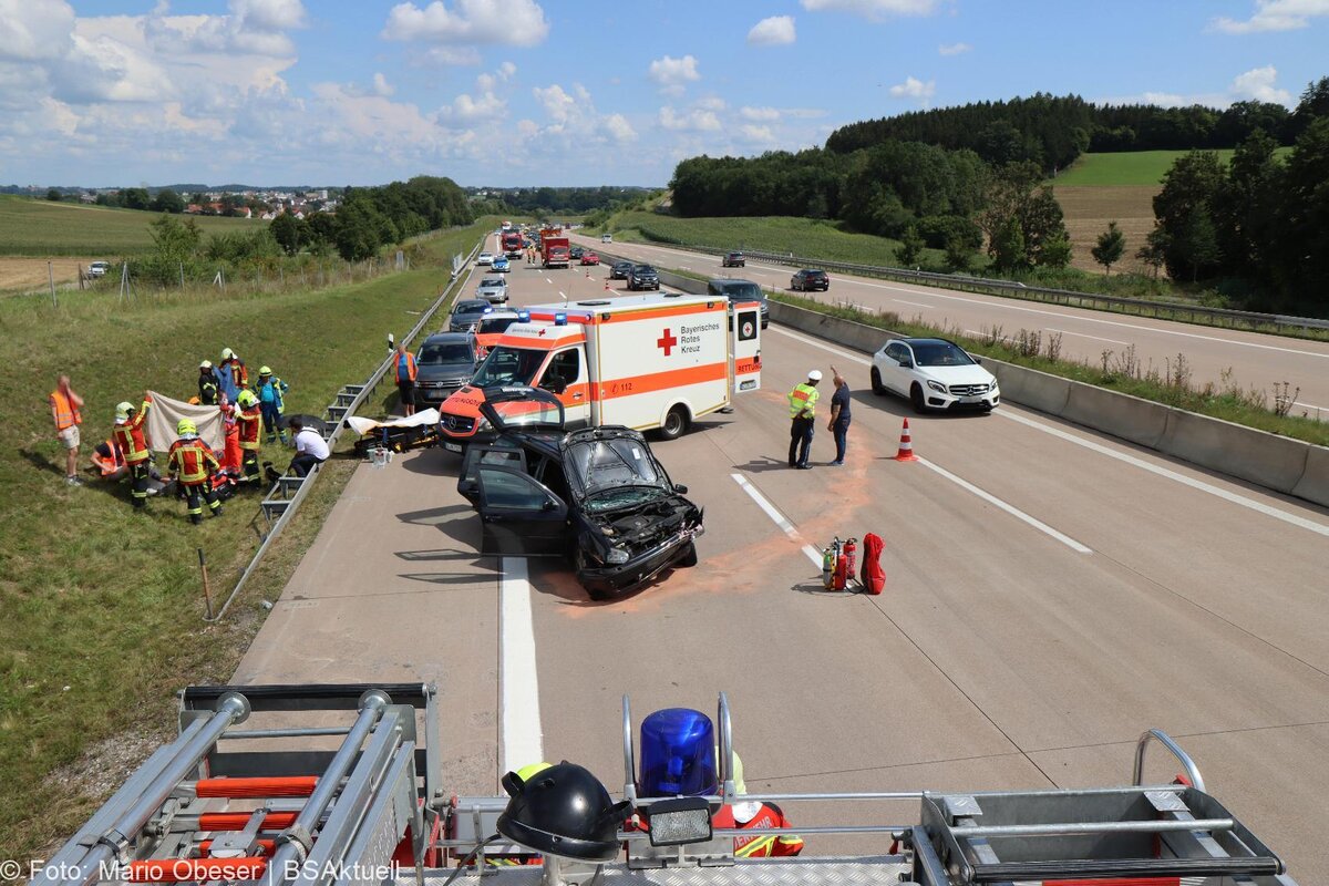 Unfall A8 Burgau – Guenzburg bei Grossanhausen 15082020 25