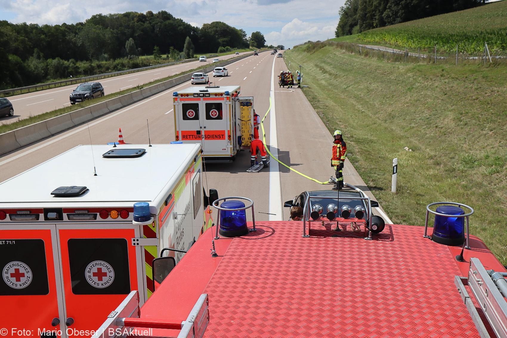 Unfall A8 Burgau – Guenzburg bei Grossanhausen 15082020 26