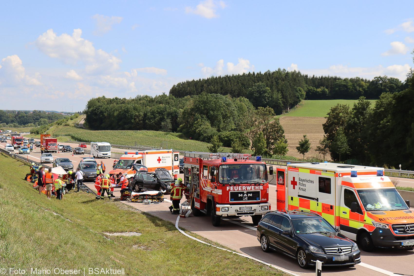 Unfall A8 Burgau – Guenzburg bei Grossanhausen 15082020 31