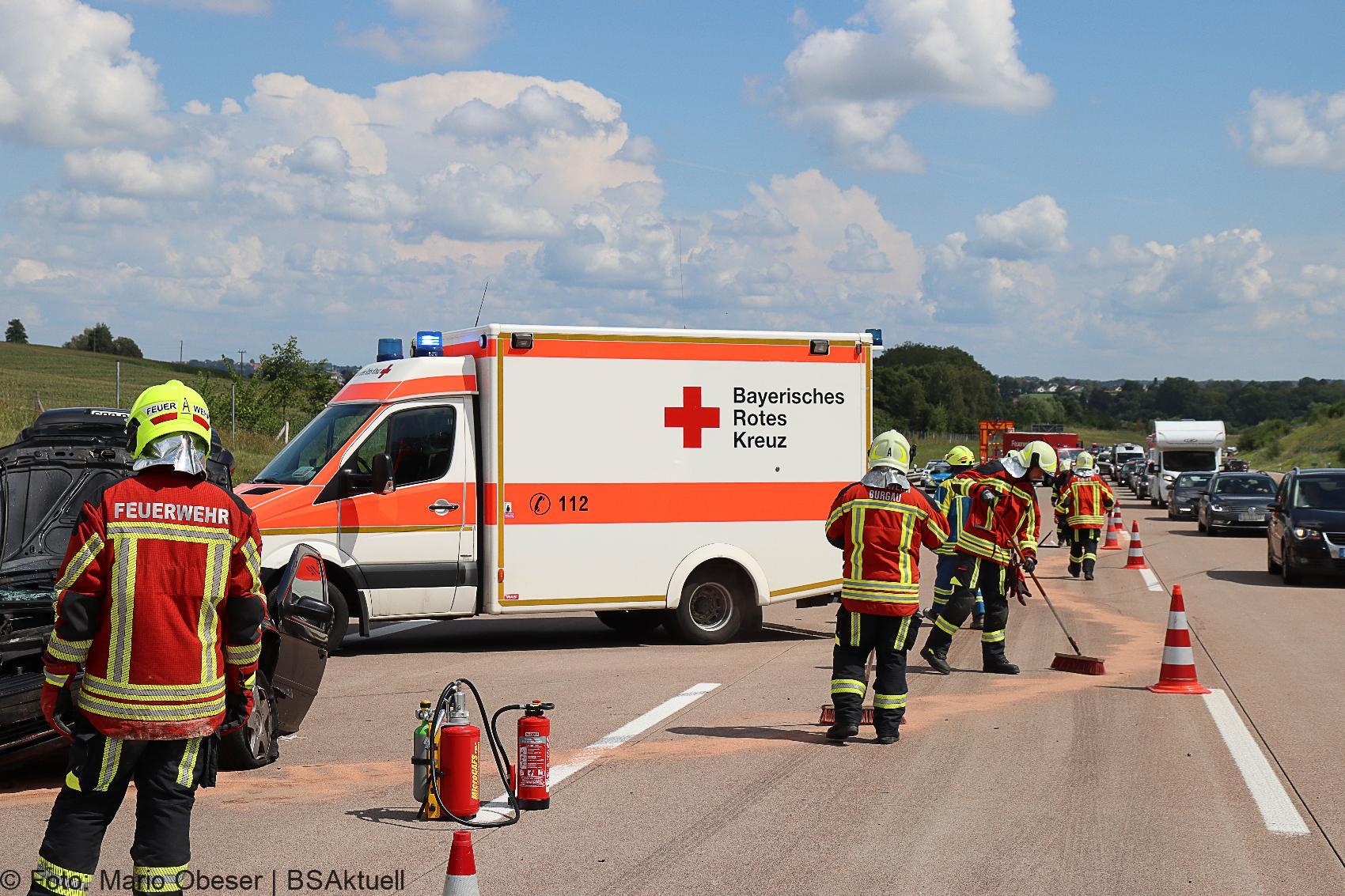 Unfall A8 Burgau – Guenzburg bei Grossanhausen 15082020 33
