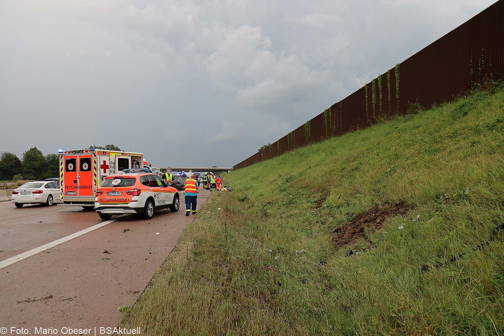 Unfall A8 Guenzburg Burgau Limbach 14082020 16