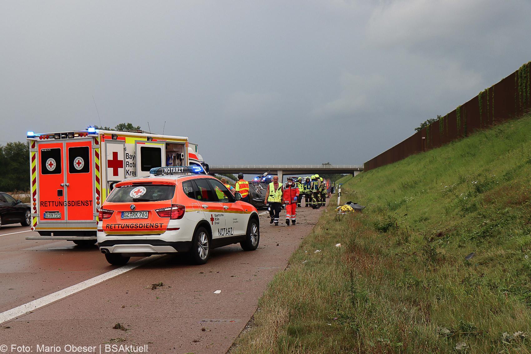 Unfall A8 Guenzburg Burgau Limbach 14082020 17