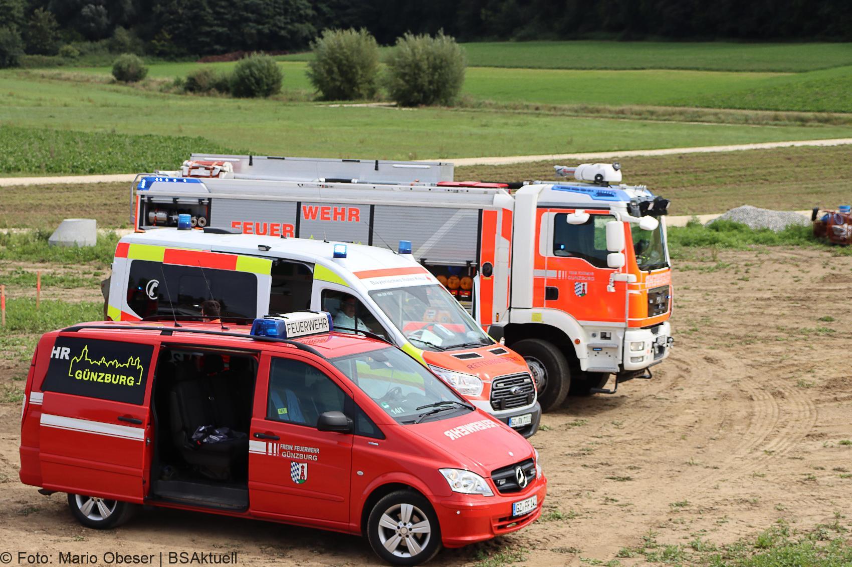 Unfall Baustelle Guenzburg Lkw gekippt 25082020 10