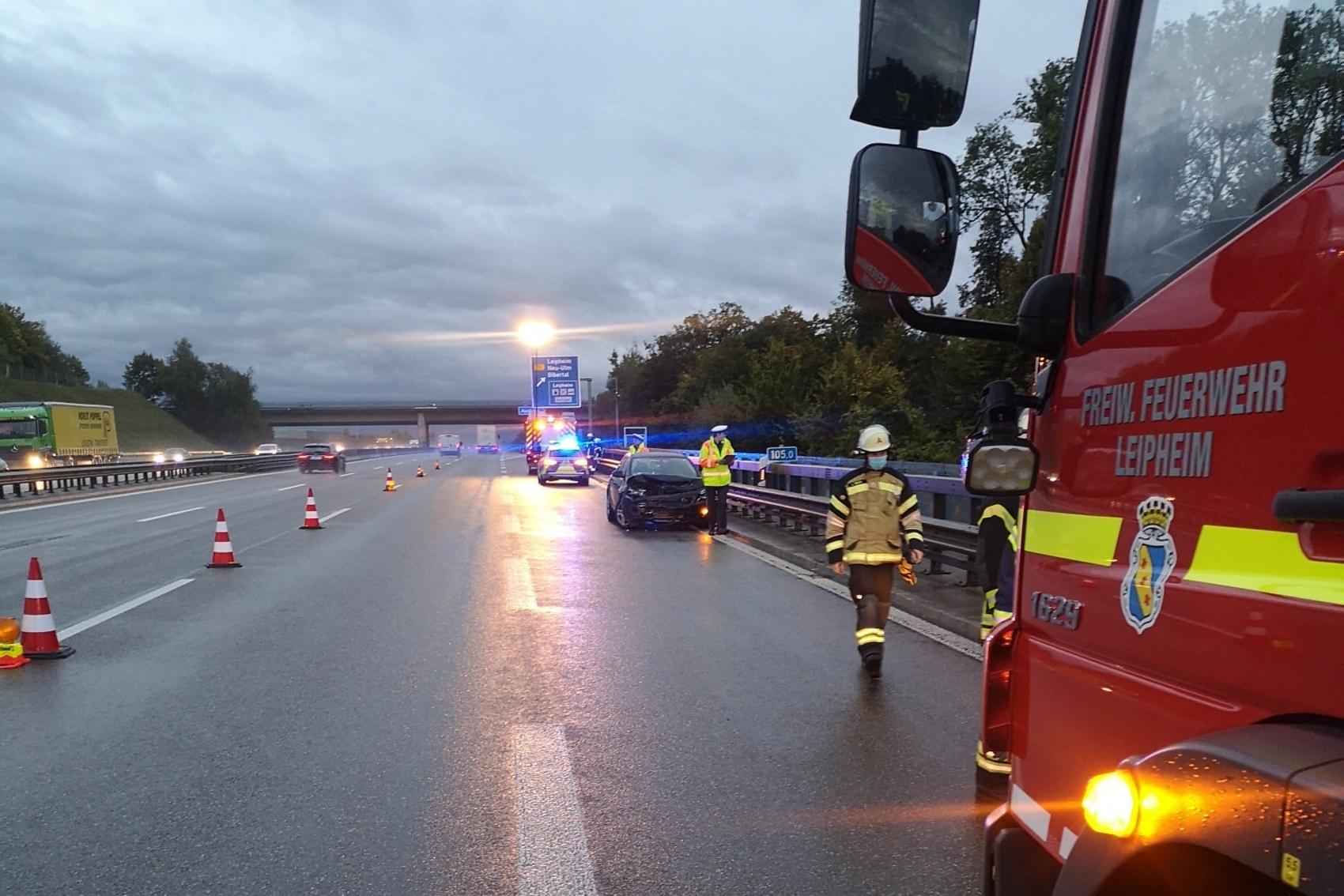 Feuerwehr Leipheim A8 Unfall 25092020