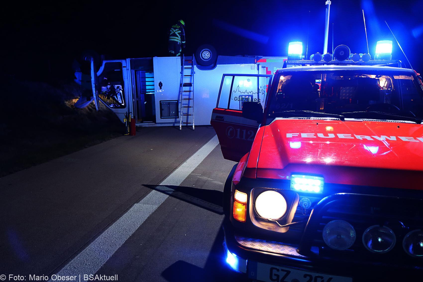 Unfall A8 Guenzburg – Burgau Transporter 16092020 16
